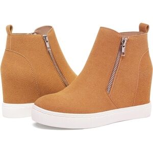 Hidden heel platform wedge sneakers